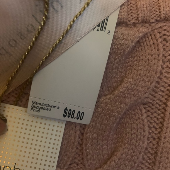 New Philosophy Blush Color Cable Sweater SZ Small Will fit Medium - Picture 10 of 11